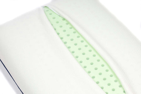 Memory Schaum Kissen für Nacken & Rücken, ergonomisches orthopädisches Kissen mit perforiertem Memory-Schaum und Bezug