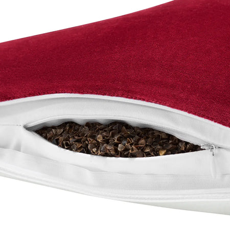 Schönheitskissen Anti-Falten orthopädisches Nackenkissen mit Buchweizenschalenfüllung, Reißverschlussdetail und sichtbare Füllung