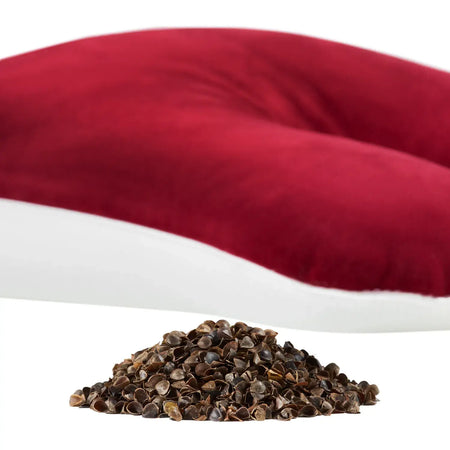 Schönheitskissen Anti-Falten orthopädisches Nackenkissen mit Buchweizenschalenfüllung, ergonomisches Kissen in Rot-Weiß