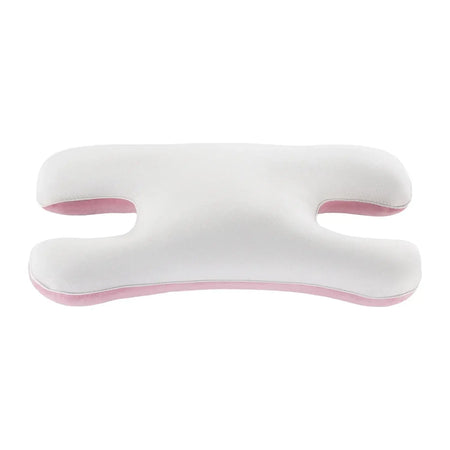 Schönheitskissen Anti-Falten orthopädisches Nackenkissen ergonomische Schlafposition mit Buchweizenschalenfüllung, weiß-rosa