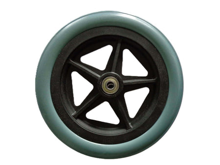 Ersatzteil AT52301 Rad für Ultraleicht Rollstuhl – schwarzes Speichenrad mit grauem Reifen, Ersatzteil