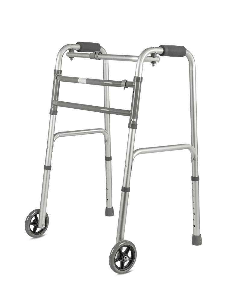 3-in-1 Gehgestell aus Aluminium, faltbar und höhenverstellbar mit Rollen – stabile Gehhilfe für mehr Mobilität