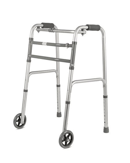 3-in-1 Gehgestell aus Aluminium, faltbar und höhenverstellbar mit Rollen – stabile Gehhilfe für mehr Mobilität