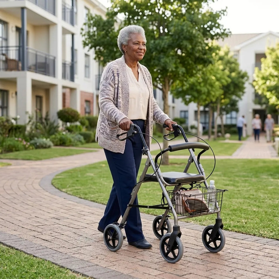 Aluminium Rollator faltbar, leicht und stabil bis 100 kg