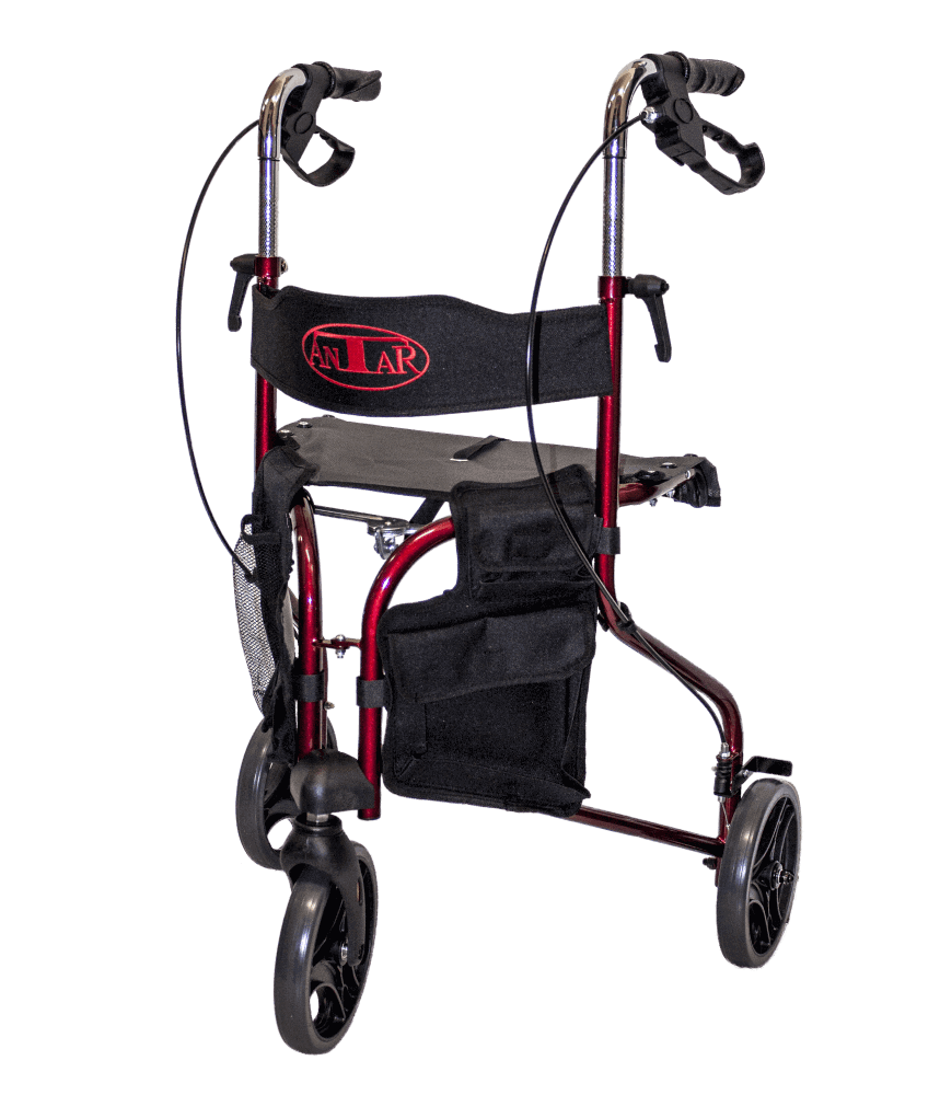 3-Rad Rollator Antar Premium AT51004, leicht und wendig, faltbarer Indoor-Rollator mit Aluminiumrahmen