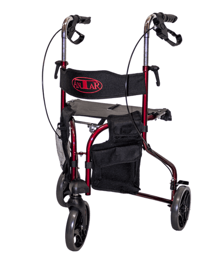 3-Rad Rollator Antar Premium AT51004, leicht und wendig, faltbarer Indoor-Rollator mit Aluminiumrahmen