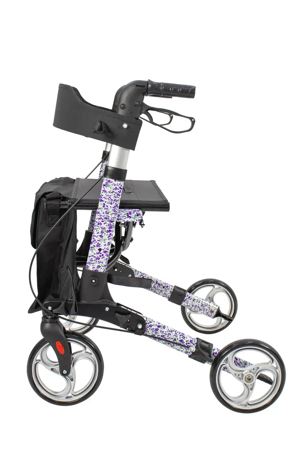 Leichtgewicht Reise Rollator 3-fach faltbar, 7,2 kg, lila Sonderedition Reise-Rollator mit Sitz, Tasche und großen Rädern