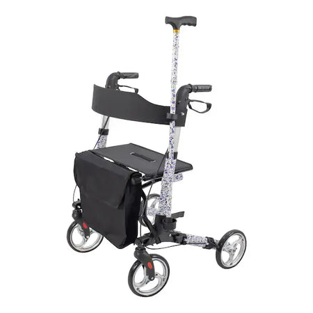 Leichtgewicht Reise Rollator, 3-fach faltbar, 7,2 kg, mit Tasche und Rückenlehne – kompakter Reise-Rollator