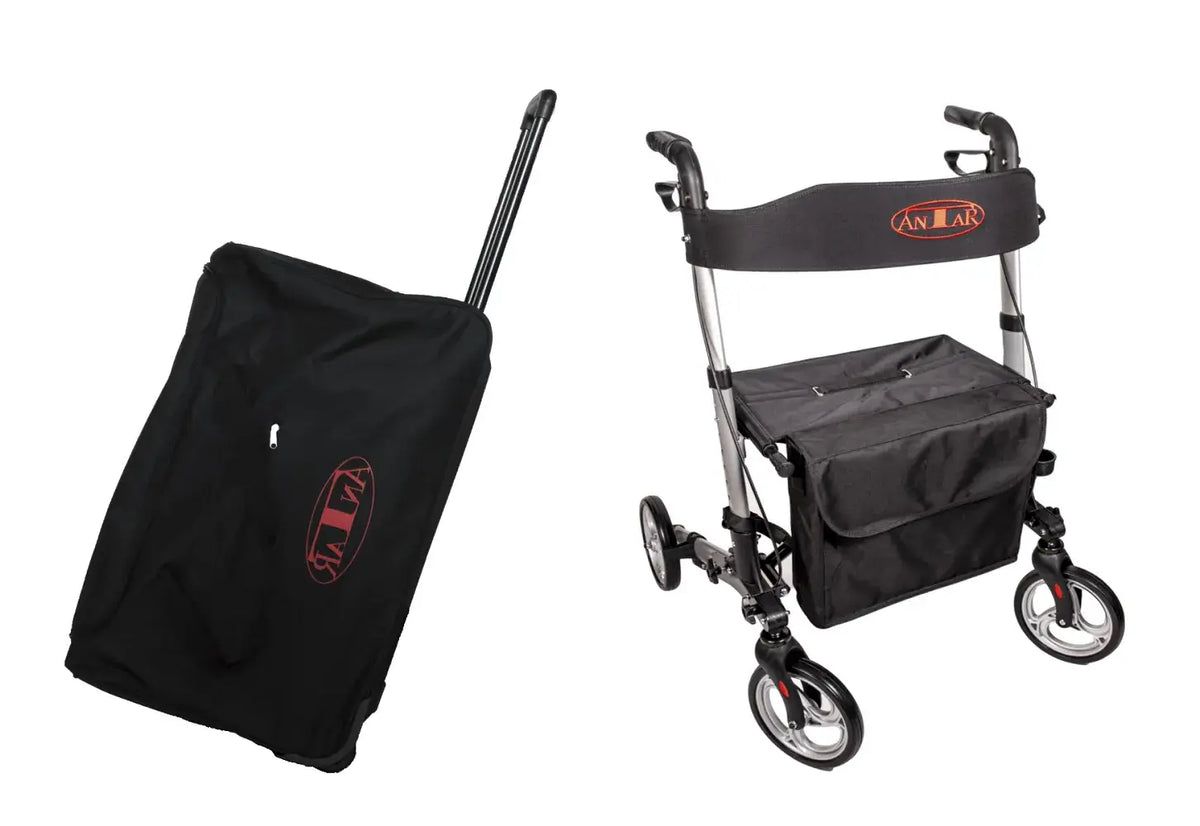 Reise Rollator faltbar – 7,25 kg, 136 kg belastbar & mit Transporttasche-Rehavibe