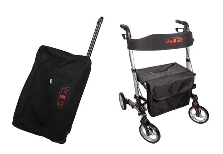 Reise Rollator faltbar – 7,25 kg, 136 kg belastbar & mit Transporttasche-Rehavibe