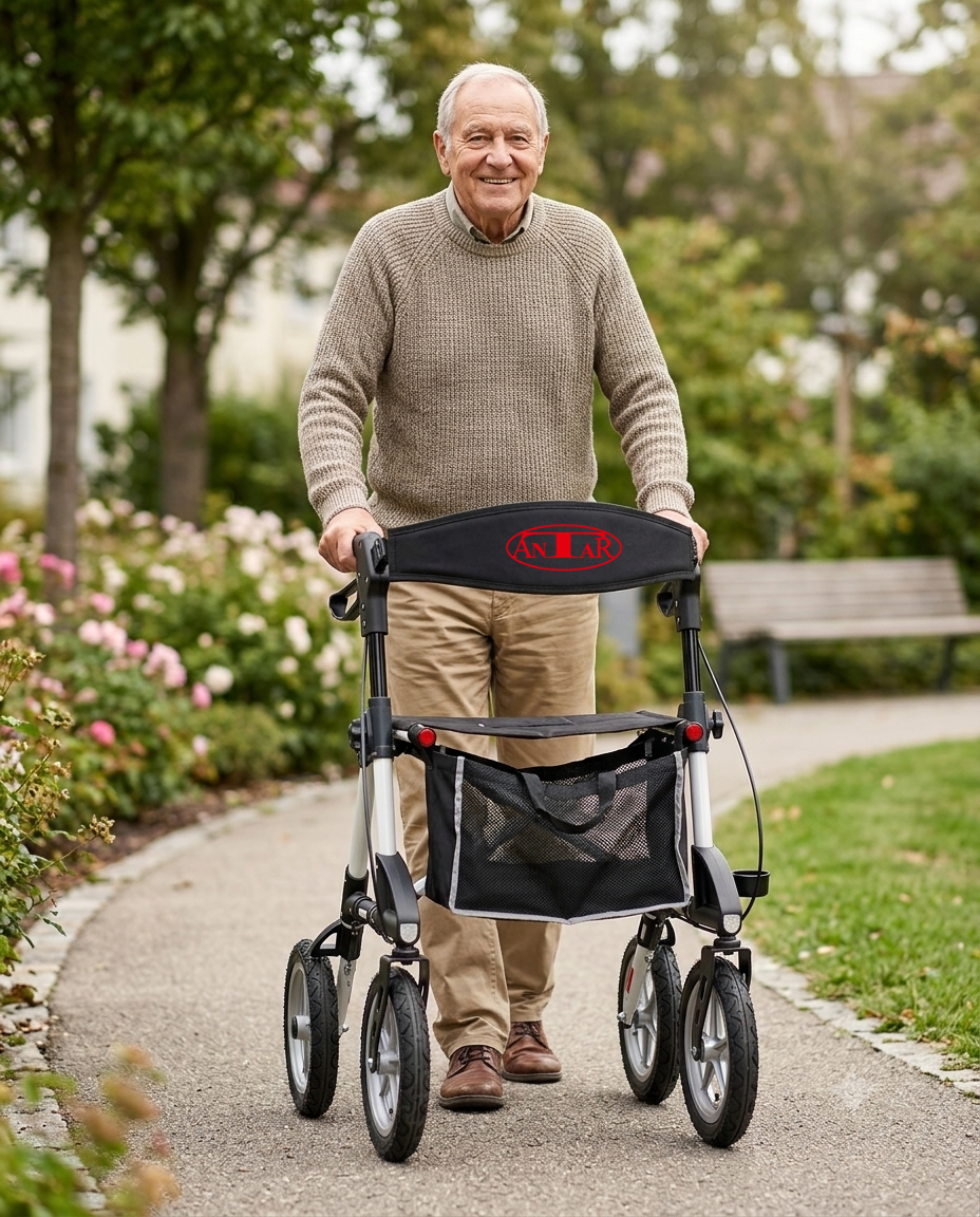 Outdoor Rollator mit Luftreifen – faltbar, bis 136 kg