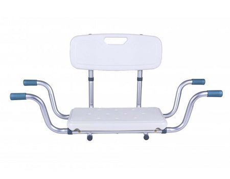 Badewannensitz mit Rückenlehne AT51032, rutschfester Badewannen-Sitz mit Aluminiumrahmen und Armlehnen für sicheres Baden