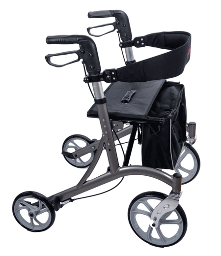 Leichtgewicht Rollator AT51037 mit Tasche, Sitz und Rückengurt – stabiler, faltbarer Aluminium-Rollator für Alltag und Mobilität