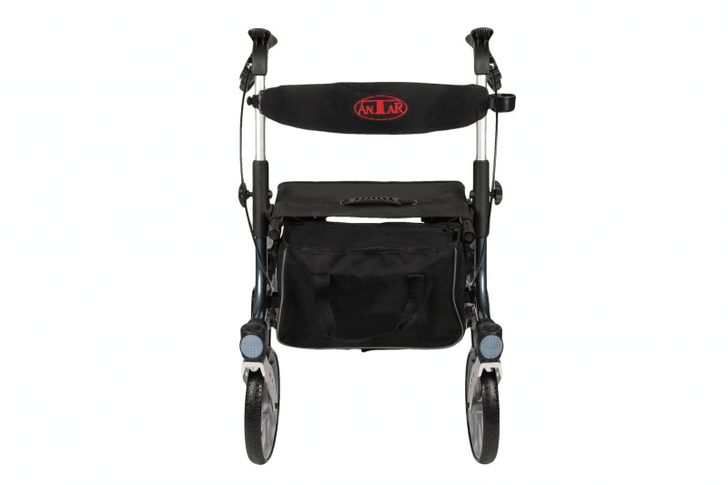Leichtgewicht Rollator 4,6 kg mit 25 cm Rädern, faltbar, mit Sitzfläche und Rückenlehne – Antar Rollator AT51038