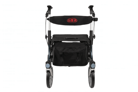 Leichtgewicht Rollator 4,6 kg mit 25 cm Rädern, faltbar, mit Sitzfläche und Rückenlehne – Antar Rollator AT51038