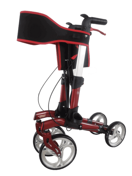 Rollator faltbar leicht 8,1 kg mit patentierter Einhand-Faltmechanik, kompakt zusammengeklappt, bis 136 kg belastbar