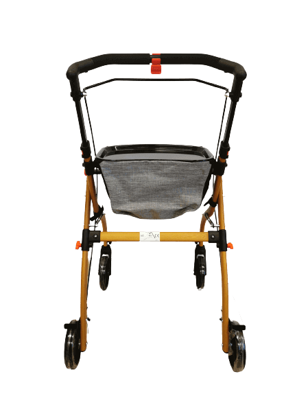 Indoor Rollator Holzoptik leicht & kompakt 6,2 kg, bis 120 kg belastbar, mit Tasche – stilvoller Gehwagen für den Innenbereich