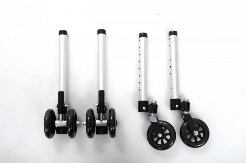 Gehbock mit Rollen klappbar, höhenverstellbar bis 110 kg, wendige 4 schwenkbare 4-Zoll-Räder für Reha und Alltag