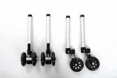 Gehbock mit Rollen klappbar, höhenverstellbar bis 110 kg, wendige 4 schwenkbare 4-Zoll-Räder für Reha und Alltag