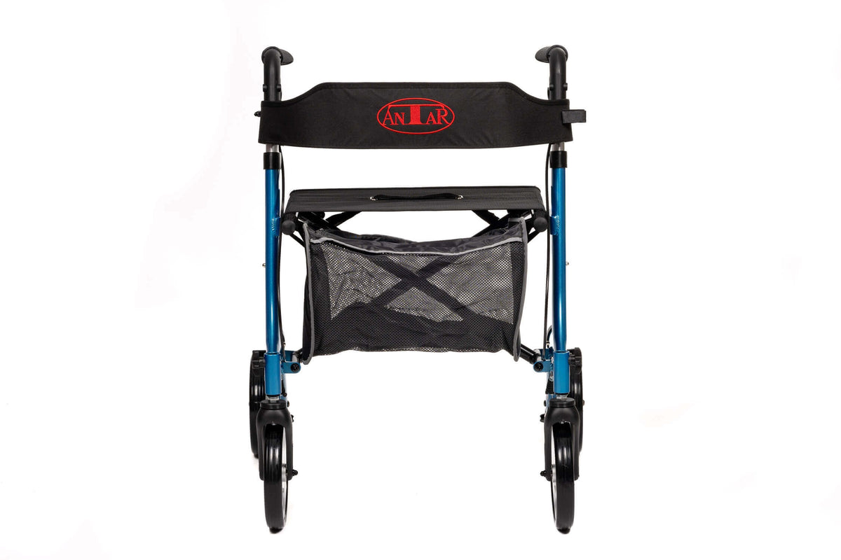 faltbarer Aluminium Rollator mit Sitz AT51046 von Antar – 7,1 kg, höhenverstellbar, bis 136 kg belastbar