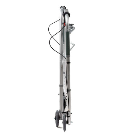 Gehbock mit Handbremse, klappbar 84–94 cm, bis 125 kg, verstärktes Aluminium, ergonomische Griffe – Seitenansicht