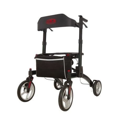 rollator aluminium leicht mit Sitz, Tasche und 4 Rädern – stabiler Aluminium-Rollator bis 136 kg