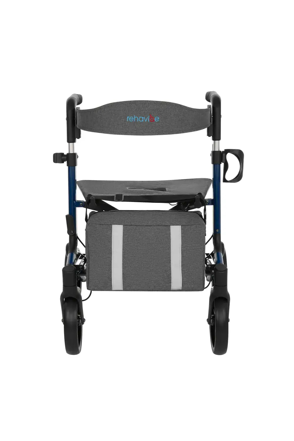 rollator leicht faltbar 7,9 kg mit Sitz, Rückenlehne, Tablett und Einkaufstasche – stabiler Reha-Rollator für unterwegs