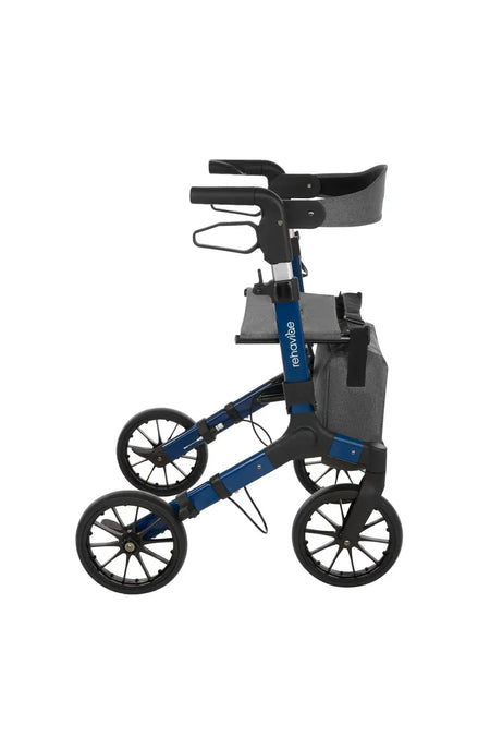 rollator leicht faltbar AT51055 mit Tablett und Einkaufstasche, 7,9 kg, blau-schwarz, Seitenansicht