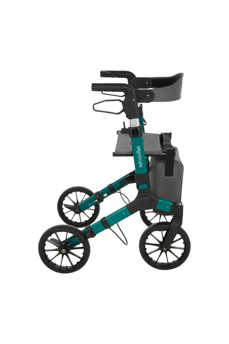 rollator leicht faltbar 7,9 kg mit Tablett und Einkaufstasche, stabiler Reha-Rollator mit 4 Rädern