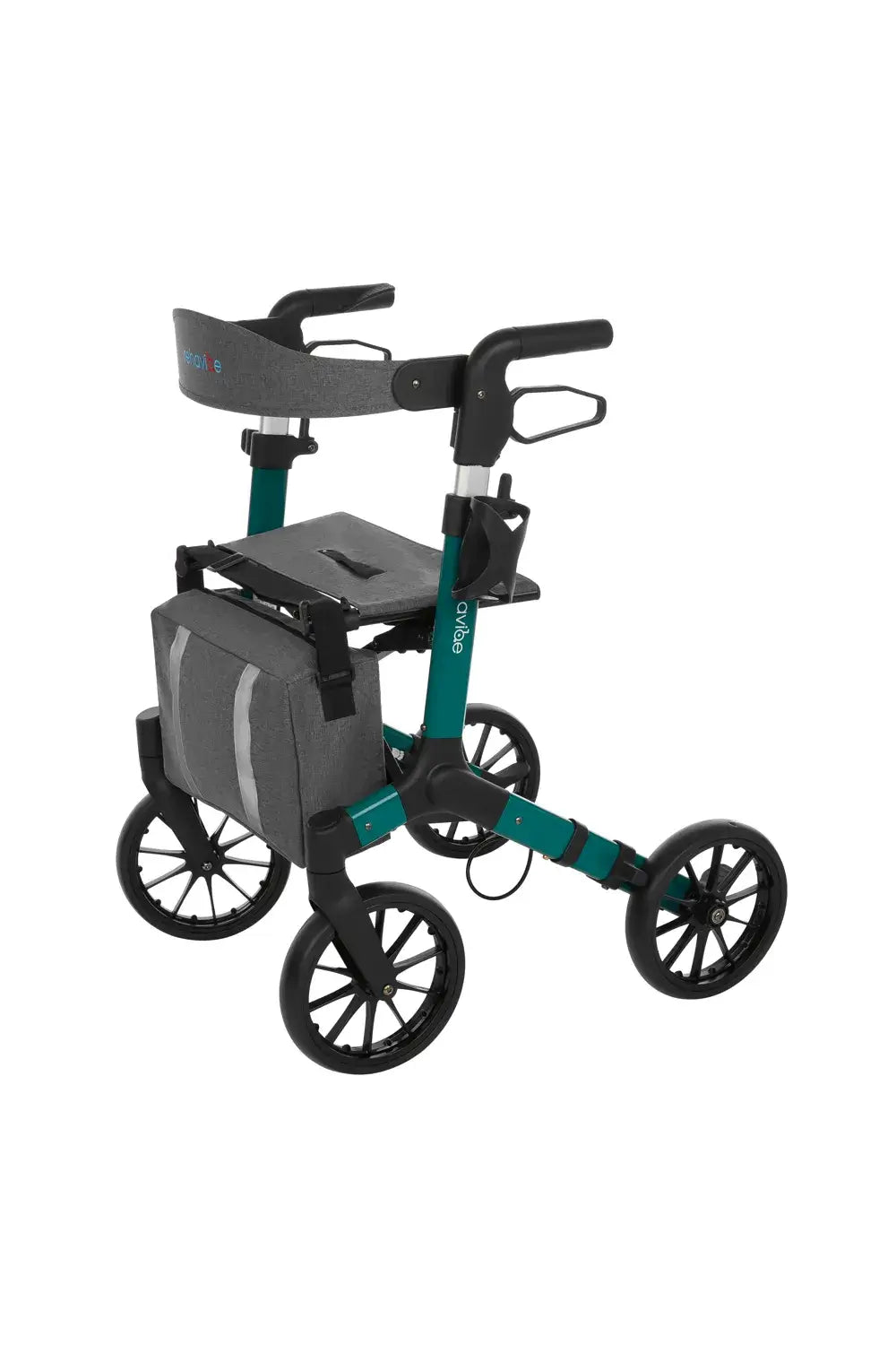 rollator leicht faltbar 7,9 kg mit Tablett und Einkaufstasche, stabiler Rehavibe Rollator mit Klicksystem und 4 Rädern