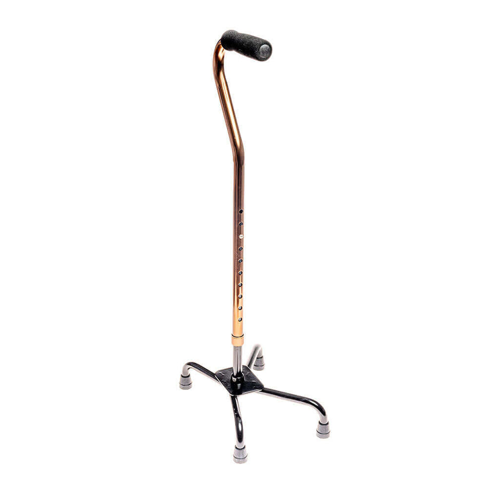 Vierfuß Gehstock höhenverstellbar aus Aluminium, stabiler Vierbein-Gehstock mit ergonomischem Griff, belastbar bis 100 kg