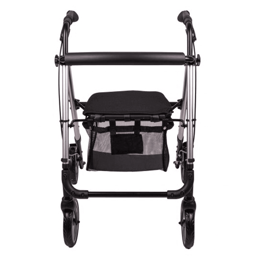 Leichtgewicht Rollator Aluminium faltbar aus Aluminium mit Sitzfläche, Tasche und Handgriffen – stabil für Alltag und Reisen