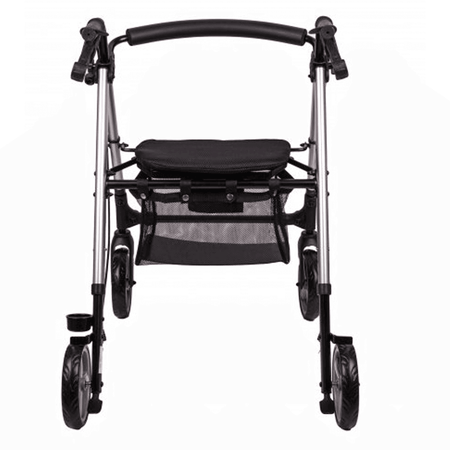 Leichtgewicht Rollator Aluminium, faltbarer Aluminium-Rollator mit Sitzfläche und Einkaufstasche für Alltag und Reisen