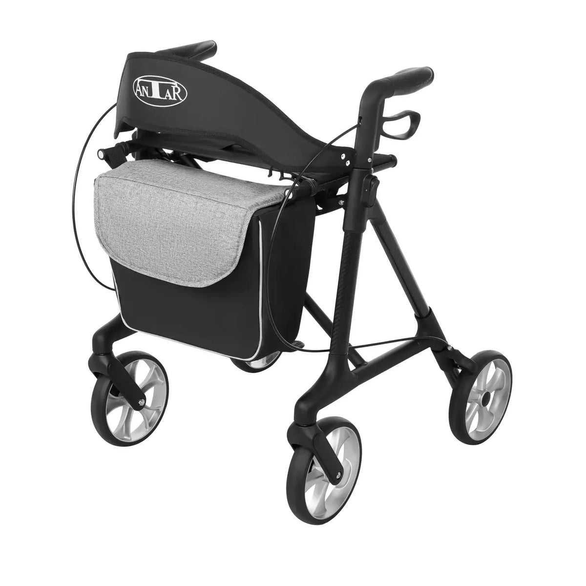 Carbon Rollator ultraleicht mit Einkaufstasche, Softreifen und Sitzfläche – stabiler Gehwagen aus Carbon für sichere Mobilität