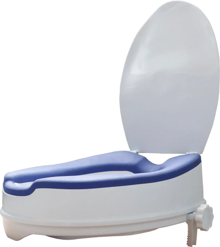 Toilettensitzerhöhung gepolstert mit abnehmbarem Deckel – ergonomische Sitzflächenerhöhung für Komfort und Sicherheit