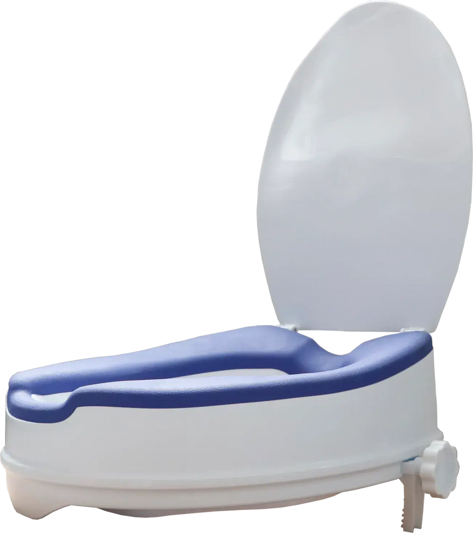 Toilettensitzerhöhung gepolstert mit abnehmbarem Deckel – ergonomische Sitzflächenerhöhung für Komfort und Sicherheit