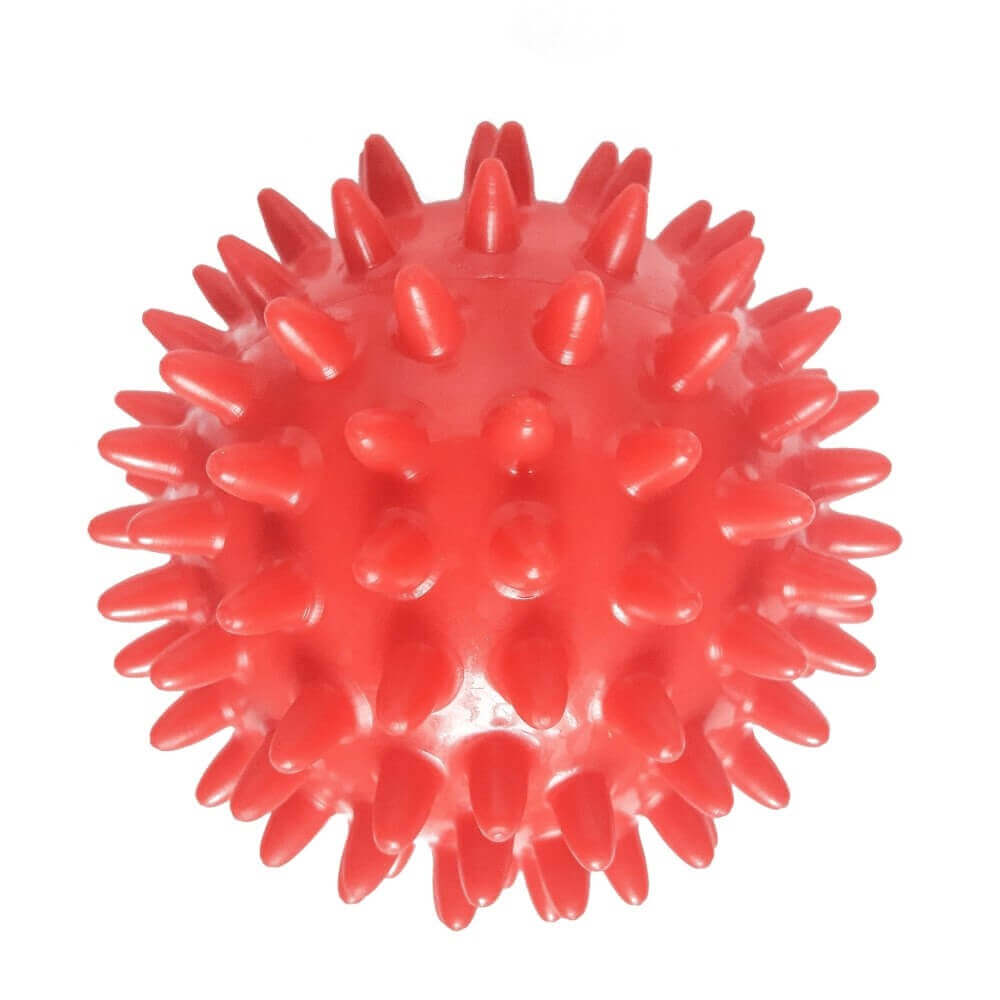 Igel Massageball rot mit Noppen – Rehabilitationsball für Selbstmassage, Therapie, Reflexzonen und Muskeltraining
