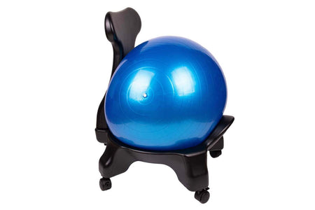 Rehabilitationsball mit Ständer mit Rückenlehne und Rollen – ergonomisches Sitzen & Training für Therapie, Büro und Alltag