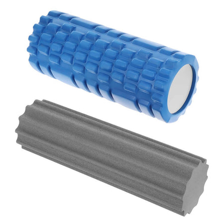 Faszienrolle 2 in 1 2-in-1 Strukturrolle für Training, Massage und Regeneration, blau-grau
