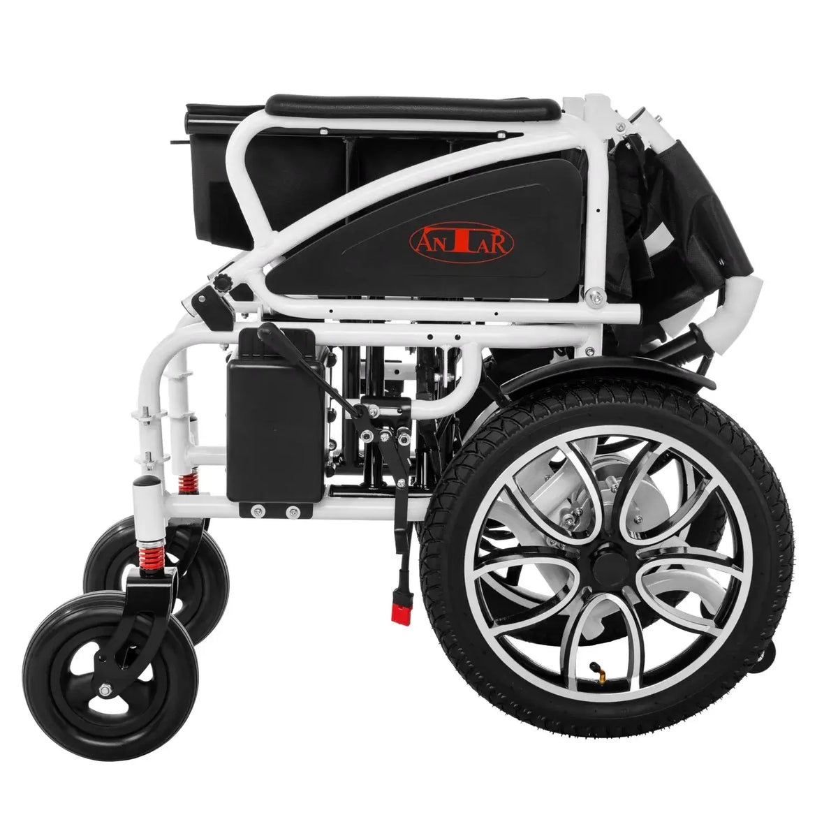 Elektrischer Rollstuhl faltbar Antar AT52304, zusammengeklappt, 250 W Motor, Lithium-Akku, kompakt für Transport und Reise