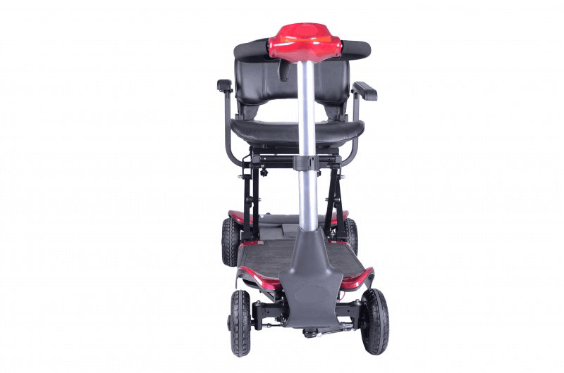 Elektro Scooter faltbar mit Sitz, 4 Rädern und Armlehnen – kompakter Mobilitätsroller für Alltag, Reisen und Einkaufen
