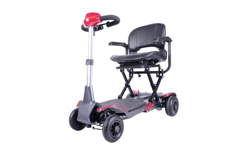 Elektro Scooter faltbar 6 km/h mit Sitz, Armlehnen und Fernbedienung, 18 km Reichweite – kompakter Mobility-Scooter