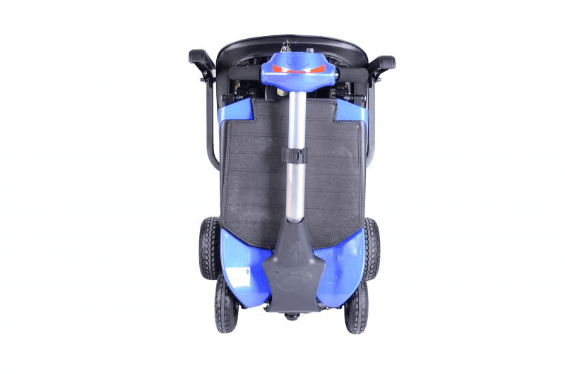 Elektro Scooter faltbar, zusammengeklapptes Mobilitäts-Scooter-Modell in Blau, 6 km/h, 18 km Reichweite