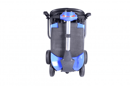 Elektro Scooter faltbar, zusammengeklapptes Mobilitäts-Scooter-Modell in Blau, 6 km/h, 18 km Reichweite