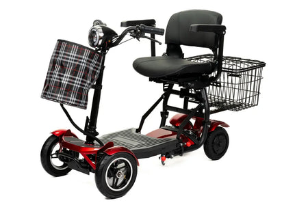 Elektromobil faltbar mit Sitz und Korb, leichter E-Scooter AT52317 mit 25 km Reichweite, kompakt zusammenklappbar