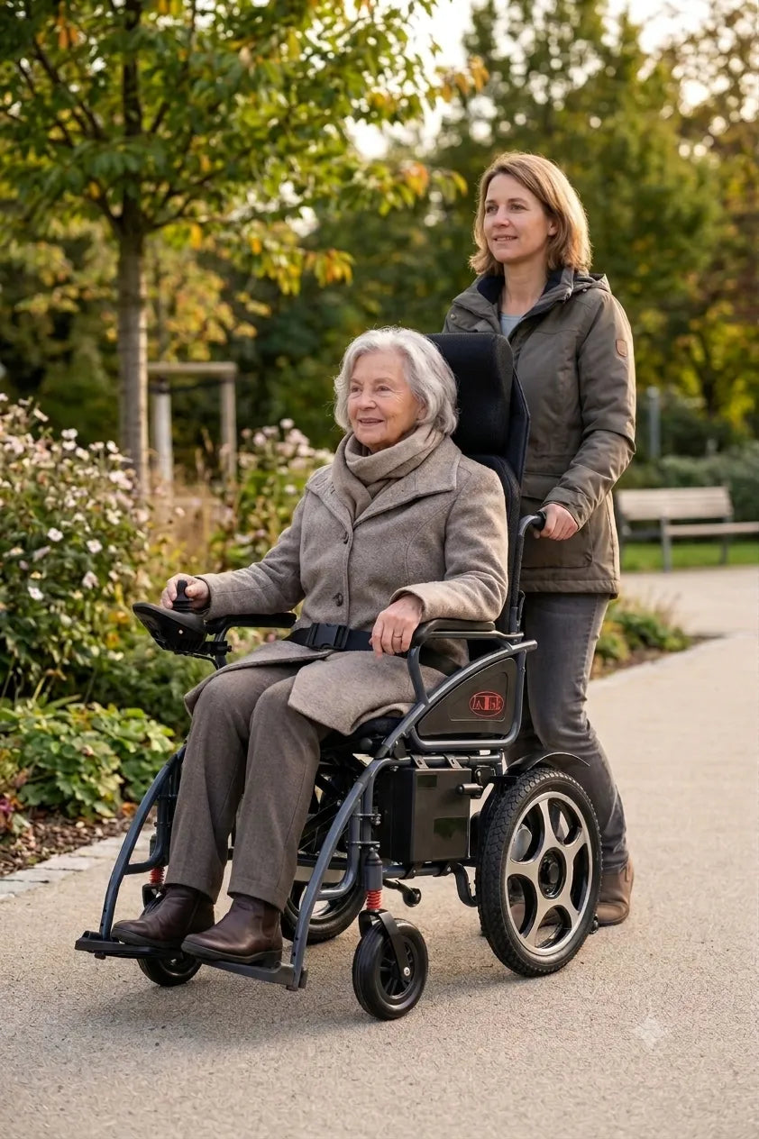 Elektrorollstuhl 6 km/h – 25 km Reichweite & Komfort-Sitz