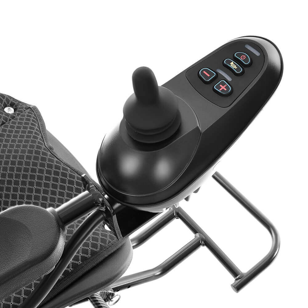 Elektrorollstuhl Carbon Joystick-Bedienung mit Tastenfeld am faltbaren Leichtgewicht-Rollstuhl, kompakte Steuerung