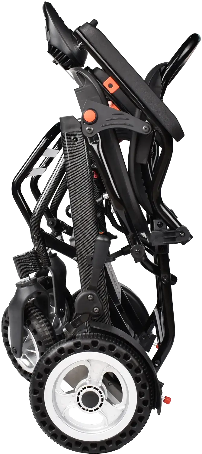 Elektrorollstuhl Carbon faltbar 13,9 kg leicht – kompakter Elektro-Faltrollstuhl mit 6 km/h, ultraleichter Carbon-Rahmen