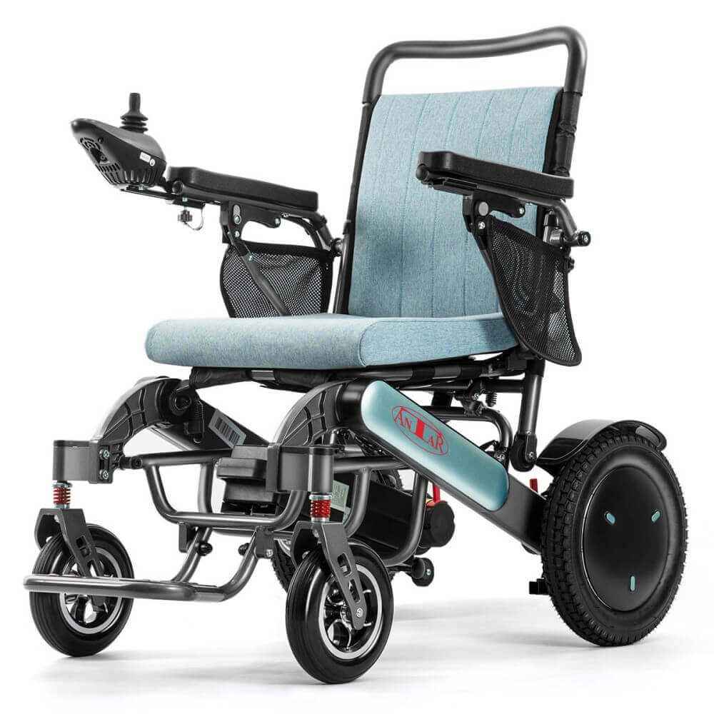 elektrischer Rollstuhl faltbar mit Fernbedienung, Komfort-Sitz, Aluminiumrahmen und leistungsstarkem Motor – kompakter E-Rollstuhl