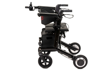 elektrischer Rollator 2 in 1 250W faltbar mit Sitz, 6 km/h Elektromobilitätshilfe – Seitenansicht